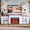 White & Brown with Outlets & Led Lights, variant on Holliwill 104" Fireplace TV Stand with 30" Electric Heater & LED Lights & Power Outlets, Modern Farmhouse Entertainment Center with Storage Cabinet for Living Room, Large Fireplace with Mantel, Black