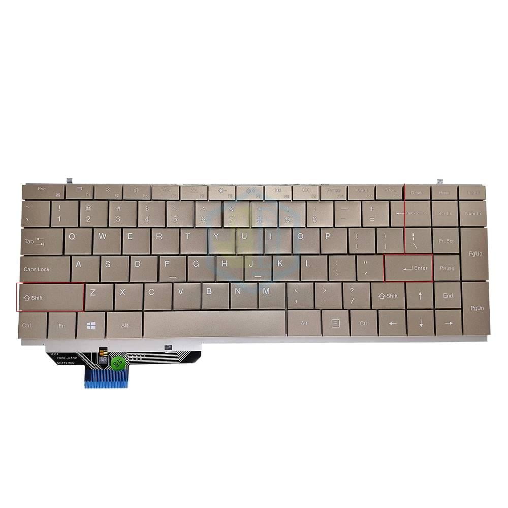 UK GB US English Laptop Backlit Keyboard Light MB3191002 PRIDE-K3791 Notebook Backlight Replacement Keyboards Gold Keycaps