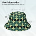 thumbnail image 5 of Balery Green Squares Sun Hats for Men Women Bucket Hat UPF 50+ Buckey Hat Boonie Hat Foldable UV Protection Hiking Beach Fishing Summer, 5 of 9