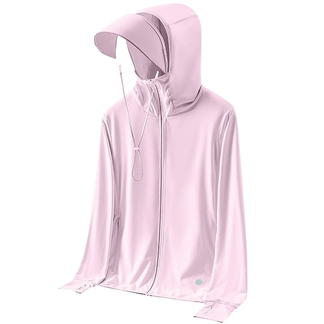Plebaso Veste de Protection Solaire d'Été pour Femmes UPF 50+ Chandails à Capuchon Extensibles Légers à Fermeture Éclair