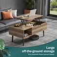 thumbnail image 2 of edx Adjustable Height Wooden Coffee Table with Hidden Compartments and Shelves - Perfect for Small Homes, Apartments, Reception Rooms, Wood Grain, 2 of 11