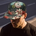thumbnail image 6 of Country Floral Snapback Hat, Adjustable Flat Bill Cap, Rustic Farmhouse Design, Unisex Outdoor & Streetwear, 6 of 8
