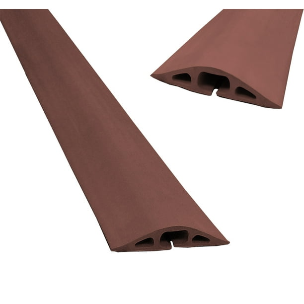 10 Feet Brown D2 Standard Profile Rubber Duct Floor Wire Cable Cord