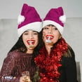 thumbnail image 5 of PMU Christmas Santa Hat Pink Velvet with Plush Trim Christmas Celebration Costume Party Accessories Men and Women Props and Party Supplies for Plays, Festivals, Photo Shoots (1/Pkg) Pkg/1, 5 of 8