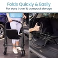 thumbnail image 4 of Andador de acero Vive Mobility con asiento - Andador plegable, estrecho y con ruedas para personas mayores en espacios reducidos - Andador ligero de 4 ruedas para adultos, fácil de manejar, con espaci, 4 of 5