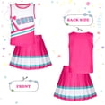 thumbnail image 2 of Benylion Girls Cheerleader Costume Outfit for Kids Sleeveless Cheerleading for Halloween Party Birthday Cheer Uniform Set for 5-6 Years, 2 of 6