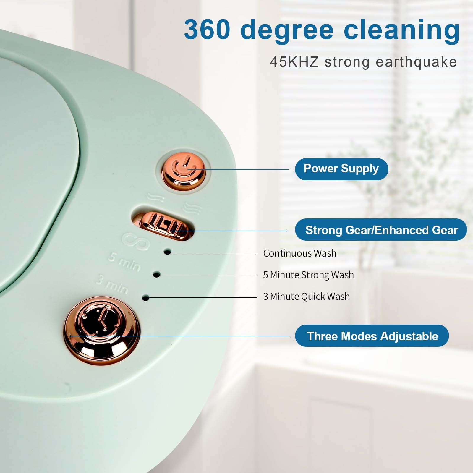 Ultrasonic Jewelry Cleaner Machine 300ML Portable - 45KHz Deep Cleaner for Glasses Watches Dentures with 3 Modes (Green)​