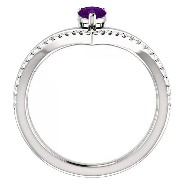 Anillo HUOGUO Creative Minimalista Geométrico con Diamante Morado
