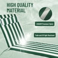 thumbnail image 3 of Outdoor Patio Chaise Lounge Chair Cushions, 1piece, 80" x 26" x 3" Waterproof Pool Beach Recliner Replacement Cushion with Ties（green white,1pcs), 3 of 6