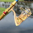 thumbnail image 3 of Carrete de pesca giratorio con señuelo para peces, accesorio vivo de 14 ejes con mango de metal dorado(3000#), 3 of 5