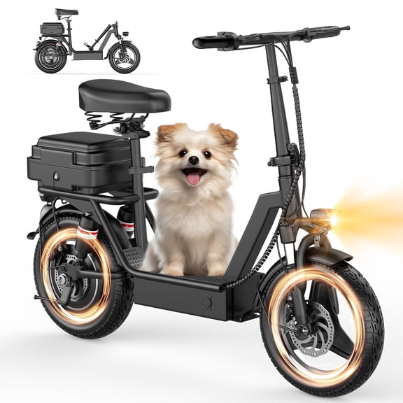 Electric Scooter for Adults, 1000W Peak Motor Electric Scooter with Seat, Up to 25 MPH 30/45 Miles Range, 14" Foldable E Scooter with Multiple Suspension for Commuter, Travel, Shopping