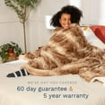 thumbnail image 6 of ViscoSoft Faux Fur Twin/Twin XL Size 60" x 80" Sherpa Luxury Blanket Dark Brown - Shed Free Furry Comforter - Extra Long Size, 6 of 7