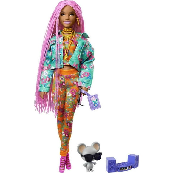 Barbie Extra Doll with Pink Braids