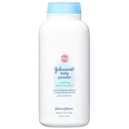 Johnson's Baby Cornstarch Powder Soft Skin Soothing Aloe & Vitamin E, 4oz