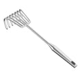 thumbnail image 1 of Colaxi Râteau à Main en Acier Inoxydable Résistant à la Rouille pour Plage, Désherbeur, Outil de Jardin à Main Robuste, 7 Dents, Long Manche, 1 of 8