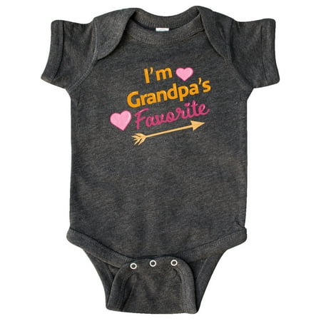 

Inktastic I m Grandpa s Favorite with Arrow and Hearts in Pink Gift Baby Boy or Baby Girl Bodysuit