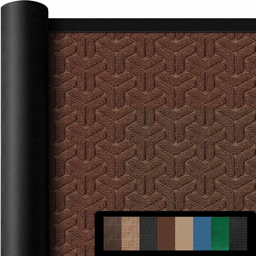 Large Outdoor Door Mats Rubber Shoes Scraper 36" x 24" for Front Door