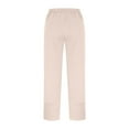 thumbnail image 5 of ManxiVoo Women Cotton Casual Pants Cross Cuff Detail Loose Fit Comfortable XXXL Size Khaki, 5 of 9