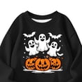 thumbnail image 6 of SERTGUTR Kids Halloween Sweatshirt Crew Neck Long Sleeve Fleece Pullover with Ghost Pumpkin Print for Fall School Parties Trick or Treat Outings Versatile Top, 6 of 6