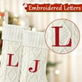 thumbnail image 3 of Minzimin 21 Inches Knitted Christmas Stockings with Initials, Large White Custom Monogram Embroidery Christmas Stockings with Letter, Personalized Xmas Decoration for Holiday Family, 3 of 6