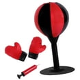 thumbnail image 5 of harayaa Desktop Punching Bag Durable with Suction Base Mma Fitness Boxing Speed Ball Black Red w Gloves, 5 of 9