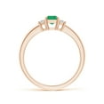 thumbnail image 2 of ANGARA Natural Emerald and Diamond Three Stone Ring in 14K Rose Gold for Women (Size-6x4mm) | May Birthstone, Birthday, Anniversary, Jewelry Gift for Women | Natural Emerald Ring, 2 of 10