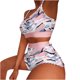 thumbnail image 1 of Conjunto de dobladillo con volantes y bloques de colores con estampado informal para mujer, traje de chaleco con tirantes sexy para el hogar Wmkox8yi bvn437, 1 of 5