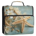 thumbnail image 2 of Water-Resistant 3-Ring Binder Organizer with Multiple Pockets Zipper Binder Bag for Office Starfish with Flowers, 2 of 8