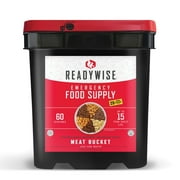 P.O.G.O. Survival Gear, Readywise, 60 Serving Freeze Dried Meat Bucket   20 Servings Of Rice, Meat Protein, Emergency Food