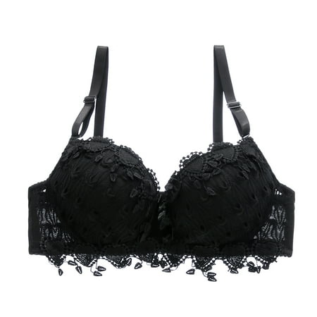 

Saient Women Large Size Gather Bra Breathable Sexy Lace Solid Colos Bras