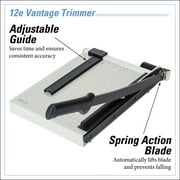 Dahle Vantage 12e Paper Trimmer، 12 Cut، 15 Sheet Max، Metal Base w / Adjustable Guide، Paper Cutter