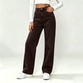 thumbnail image 2 of Vrorvz Womens High Waist Jeans Straight Leg Pants Casual Fashion Denim Pant Women Baggy Trouser, 2 of 4