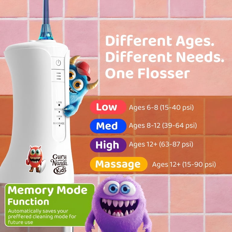 GuruNanda Kids Water Dental Flosser, 4 Modes photo 5