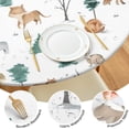 thumbnail image 4 of White Christmas Forest Animal Pattern Round Fitted Tablecloth with Elastic Edge,Dining Table Cover Waterproof,Outdoor Round Tablecloth for Camping,Dining,Indoor and Outdoor, 4 of 7