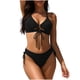 thumbnail image 2 of Traje de baño de 2 piezas para mujer, trajes de baño para mujer, bikini de cintura alta con escote en V y cordón ajustable, conjunto de traje de baño dividido para mujer, 2 of 9