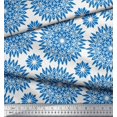 thumbnail image 2 of Soimoi Blue Heavy Canvas Fabric Artistic Floral Print Fabric by Yard 58 Inch Wide, 2 of 3