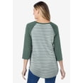 thumbnail image 2 of Woman Within Plus Size Three-Quarter Sleeve Baseball Tee, 2 of 6