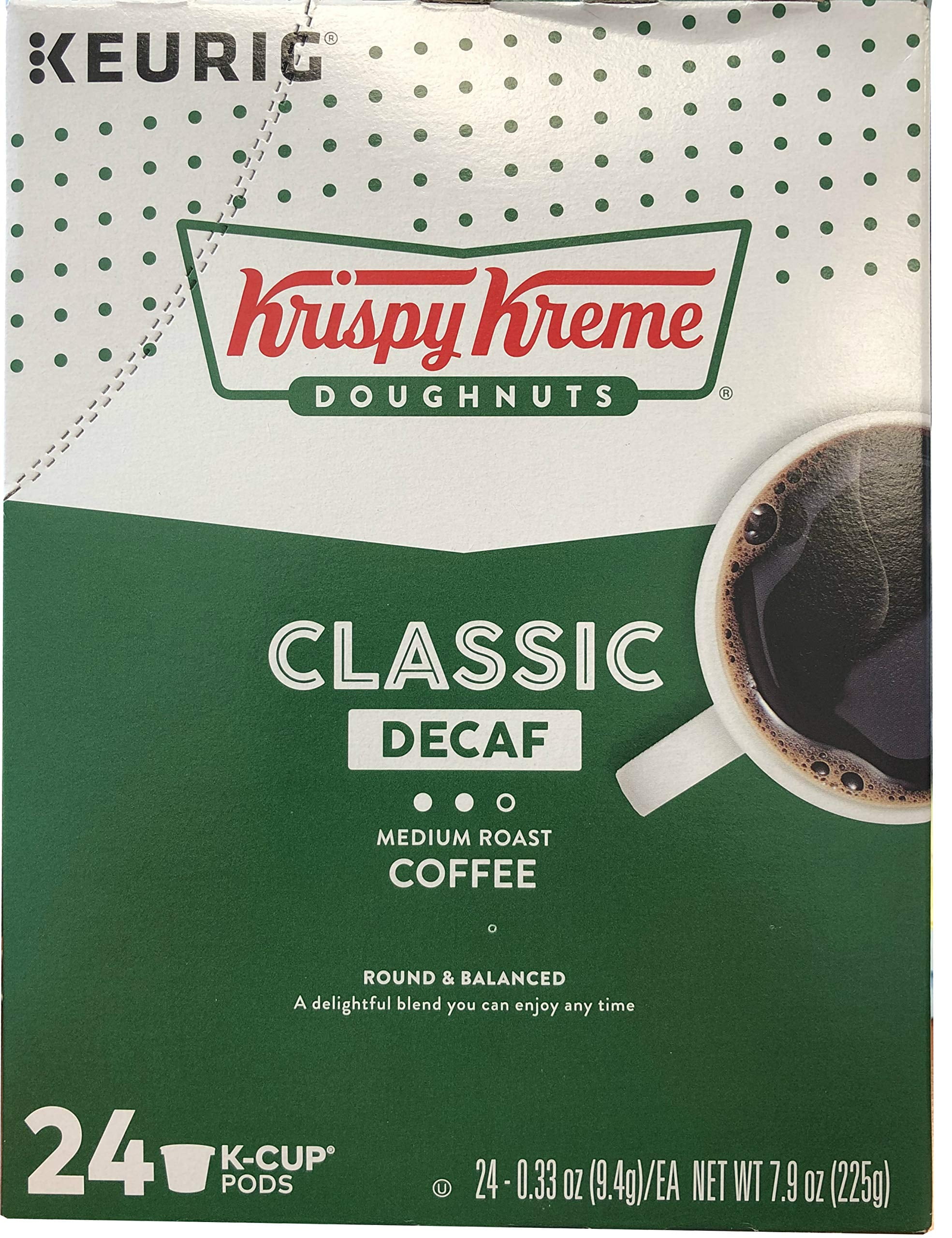 Krispy Kreme House Decaf Medium Roast Coffee K-Cups 24 COUNT (2PACKS) total 48 K-Cups