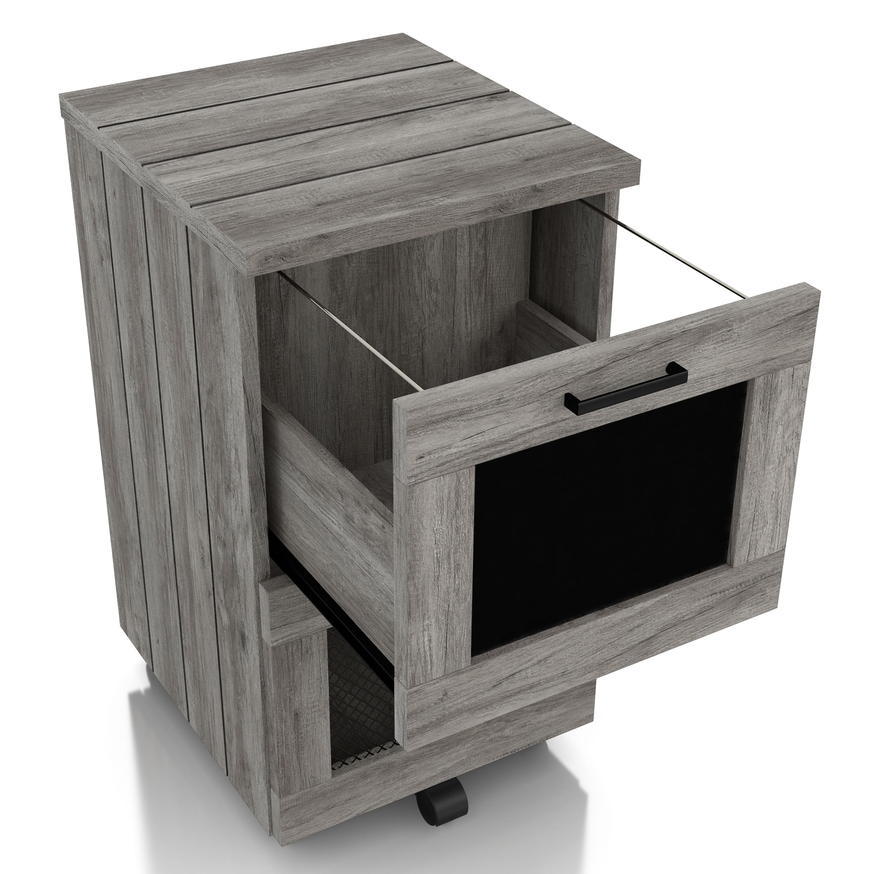24/7 Shop At Home Shiv Wood 2-Drawer File Cabinet, Vintage Gray Oak
