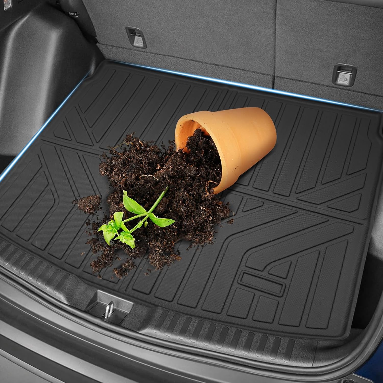 Floor Mats&Cargo Liner for Honda CR-V/CR-V 2023,All Weather Protection TPE CRV Cargo mats,4PCS 1st&2nd&3rd Row Full Set Floor Liners CRV 2023 Car Mats Accessories Black