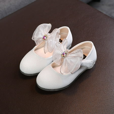 

QISIWOLE Toddler Shoes Baby Girls Princess Soft Non-slip Rhinestone Bow Summer Autumn Sandals Clearance