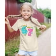 thumbnail image 2 of Ink-Printed Glitter I was 6 Now I'm 7 Birthday Shirt for Girls Trendy Six Sevent Party T-Shirt Natural Shirt 5-6, 2 of 6