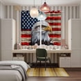 thumbnail image 6 of Curtains 63 Inch Length 2 Panels, American Flag Grommets Window Treatment Curtain, Eagle Blue Red USA Flag Vintage Thermal Curtains Drapes for Living Room/Bathroom, 6 of 9