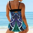thumbnail image 3 of Women Plus Size Print Strappy Back Tankini Set Two Piece Swimsuits Swimdress, 3 of 9