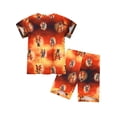 thumbnail image 2 of HWJAD Boys Cool Summer Outfits Set for Toddler Kids Short Sleeve Tee and Shorts 2 Pieces Little Boys Dinosaur Clothes, 2 of 12