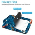 thumbnail image 3 of Square 2Pack PU Leather Blue Fish Graceful Cruise Luggage Tag with Privacy Cover and Stainless Steel Ring - Suitable for Travel Handbags Backpacks Luggage Tags, 3 of 6
