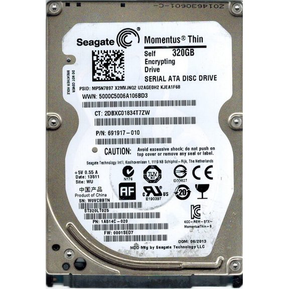 Seagate ST320LT025 P/N: 1A514C-020 F/W: 0001SED7 320GB WU