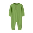 thumbnail image 2 of Mifsaly Baby Cotton Henley Romper Infant Long Sleeve Button Down Jumpsuits Soft Breathable Sleepwear Footless Sleeper, 2 of 9