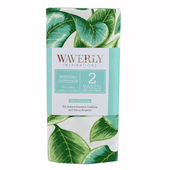 Waverly Inspirations 2 Yard Cut Polyester Leaf Fabric, Green, 54" Wide, Indoor & Outdoor Decor