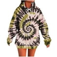 thumbnail image 2 of Heisall Womens Hoodies Tie-Dye Print Longline Long Sleeve Pocket Casual Sportswear Loose Fashion Sweatshirts, 2 of 5